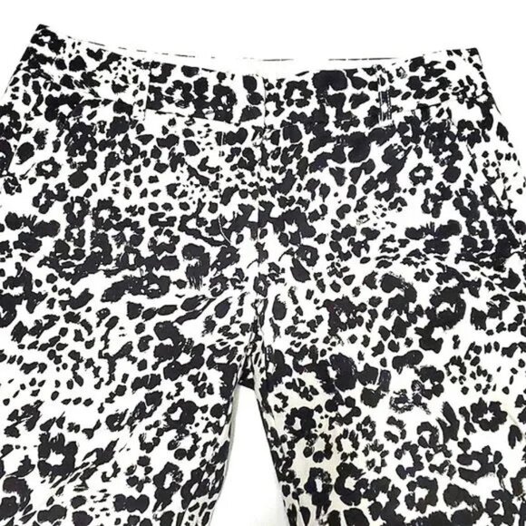 J. Crew Favorite Fit Snow Leopard Print Trendy Casual Ankle Pants - Picture 3 of 12